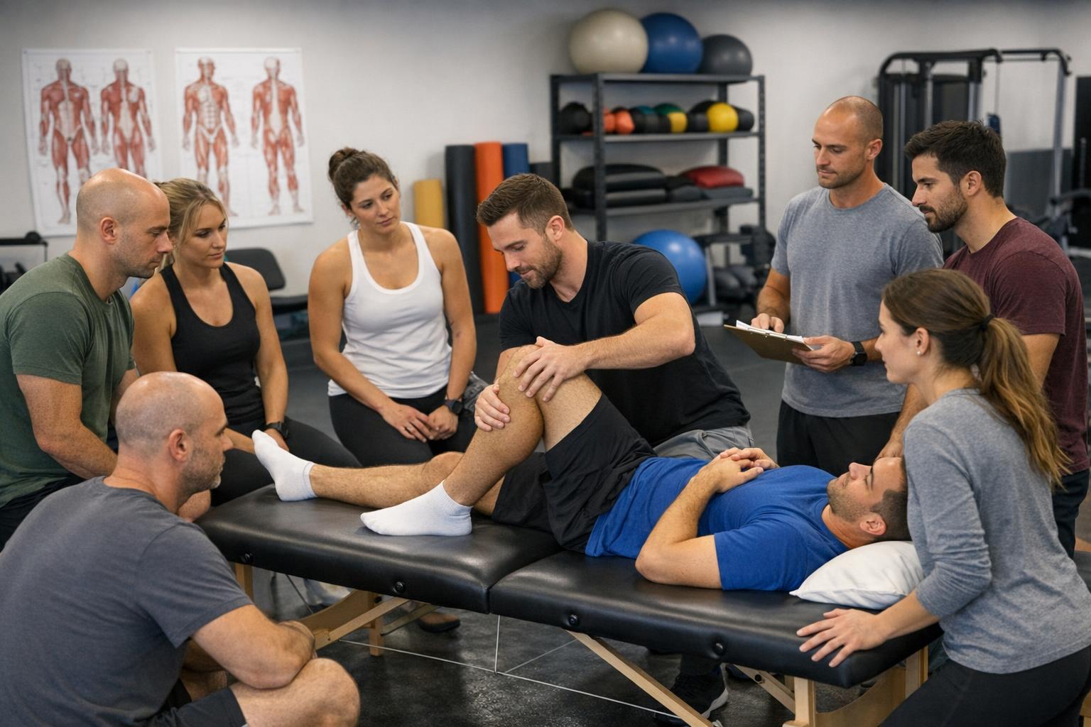 zajecia praktyczne na kursie rehabilitacji sportowej