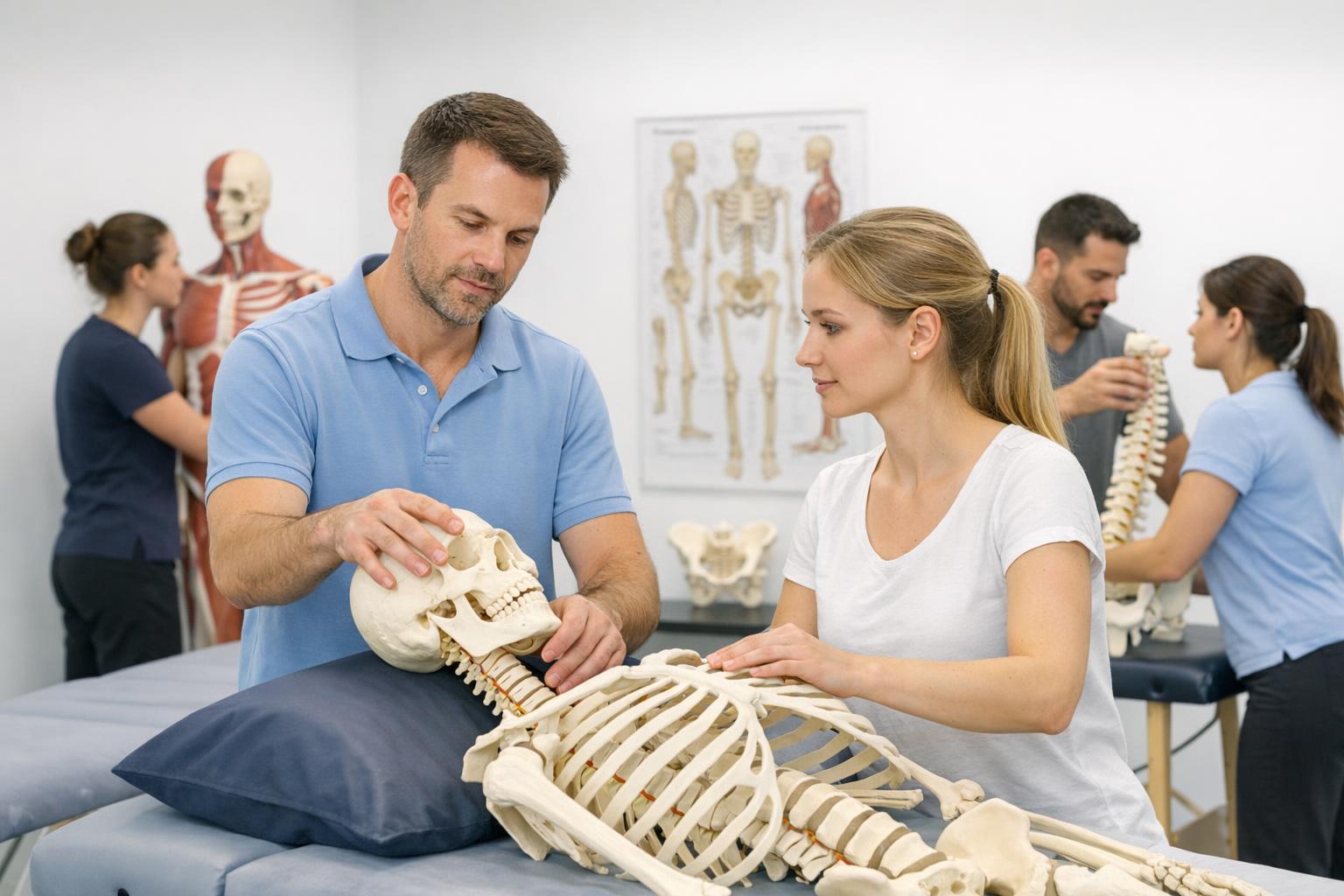 nauka technik osteopatycznych z modelami anatomicznymi